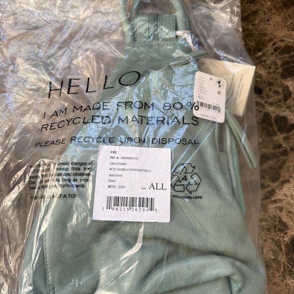 Free People We the Free Soho Convertible Sling Green Women’s Leather Bag NWT - Picture 14 of 14